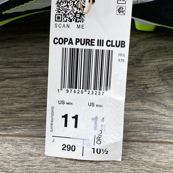 Adidas Copa Pure III Club Mens Soccer‎ Cleats Black Solar Yellow JR2896 Size 11 main image 8